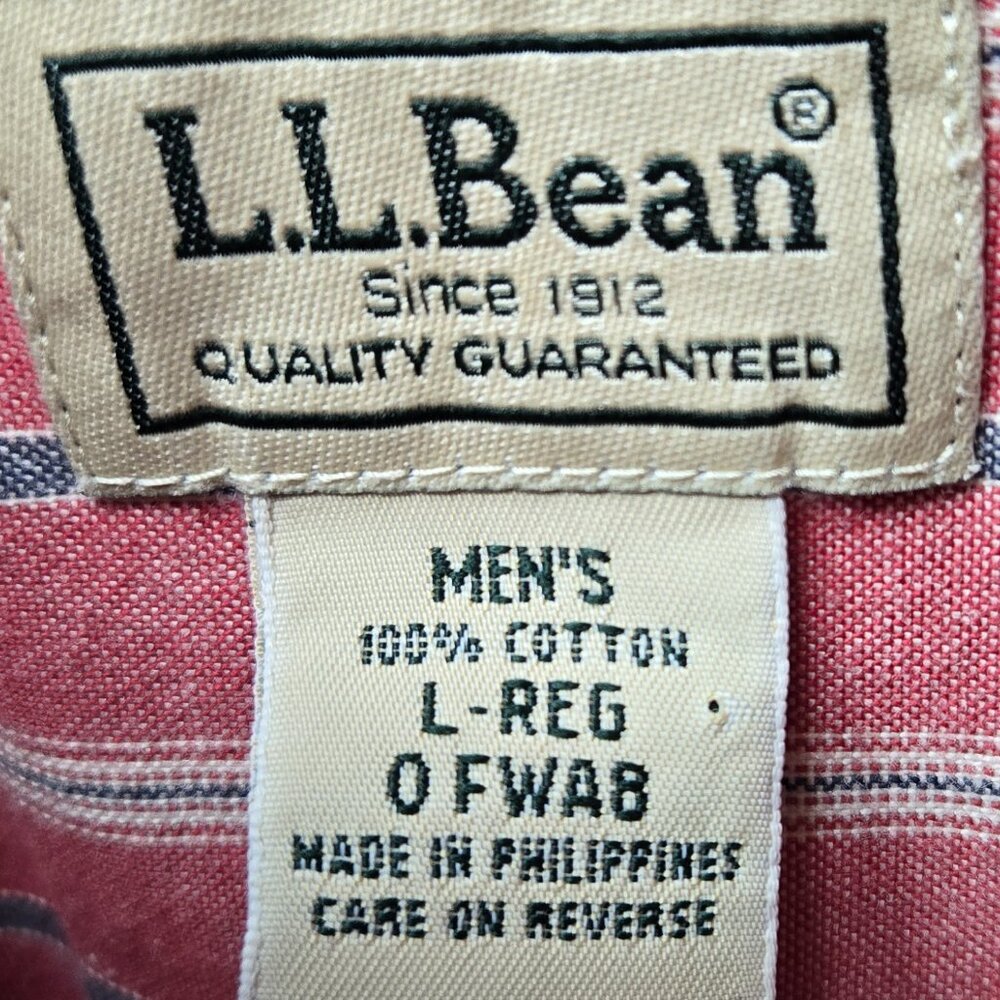 L.L. Bean Striped Button Down Shirt Men's Preppy Office Busines Casual Knit L - Picture 4 of 4